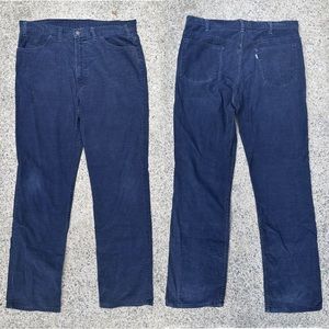 Vintage Men's Levi's 70s 80s 519 Dark Navy Corduroy Jeans 38x34